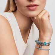 MOMENTS Armband mit Kordel Schwarz