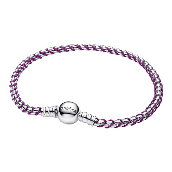 MOMENTS Armband mit Kordel Lila