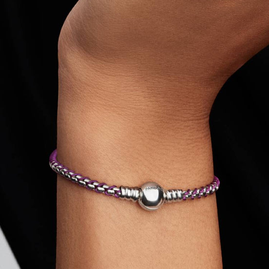 MOMENTS Armband mit Kordel Lila
