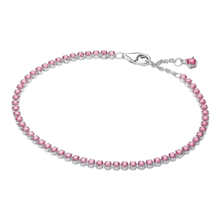 Tennisarmband pink silberfarben