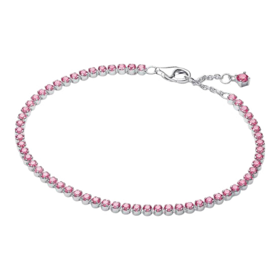 Tennisarmband pink silberfarben