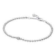 Silbernes Armband aus Kugeln mit Zirkonia