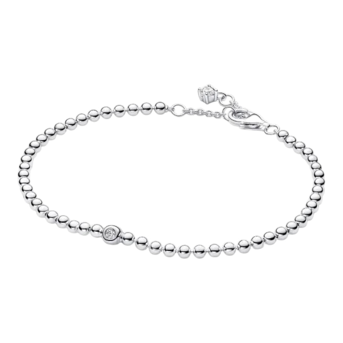 Silbernes Armband aus Kugeln mit Zirkonia