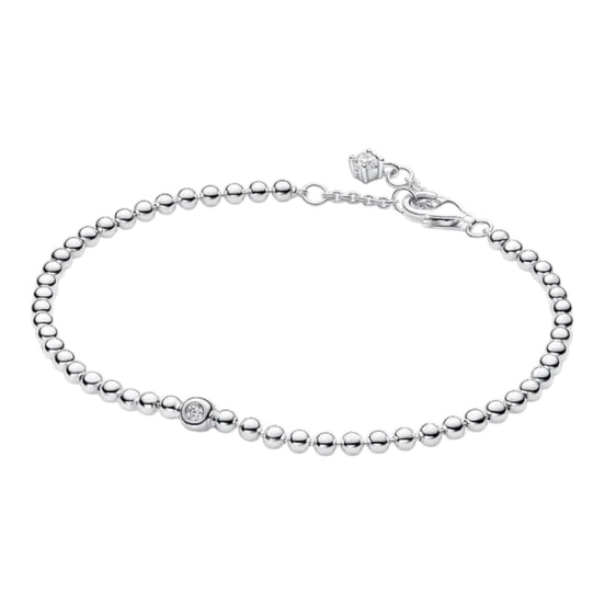Silbernes Armband aus Kugeln mit Zirkonia