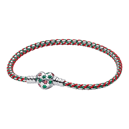 Weihnachtliches Charm-Armband mit Herz-Verschluss