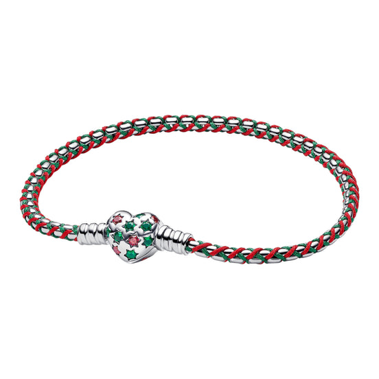 Weihnachtliches Charm-Armband mit Herz-Verschluss