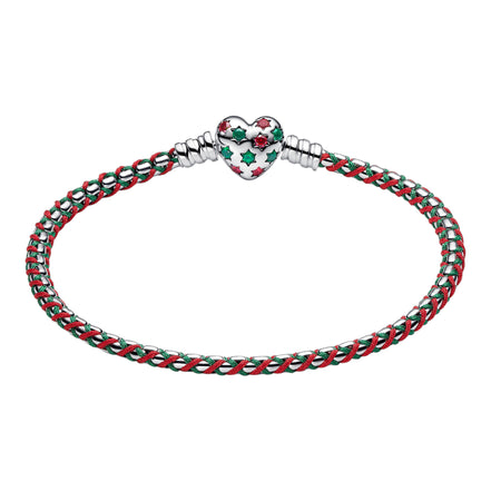 Weihnachtliches Charm-Armband mit Herz-Verschluss