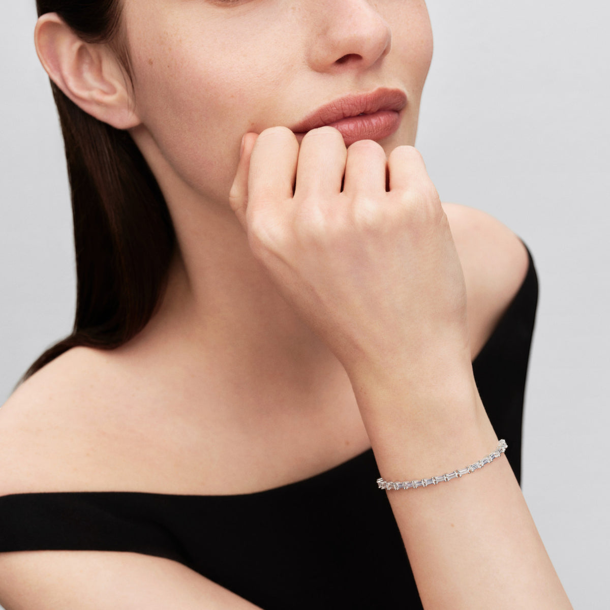 Silbernes Tennisarmband mit Zirkonia