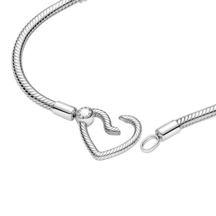 Armband Moments Herzverschluss Silber