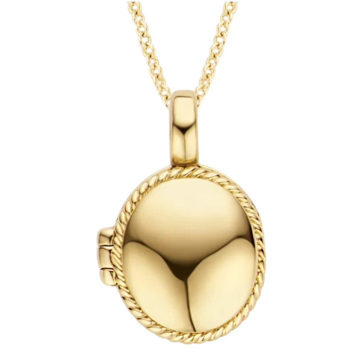 Ovales Medaillon aus 585er Gold mit Kordelrand