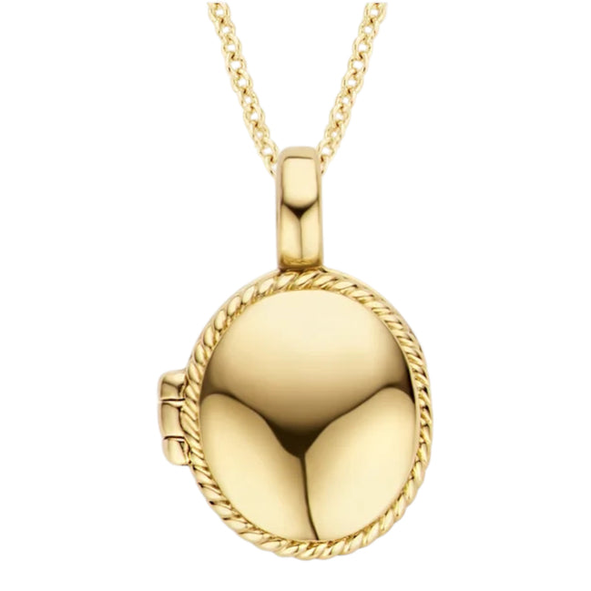 Ovales Medaillon aus 585er Gold mit Kordelrand