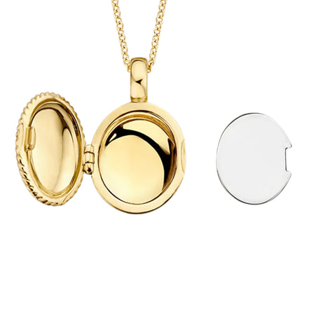 Ovales Medaillon aus 585er Gold mit Kordelrand