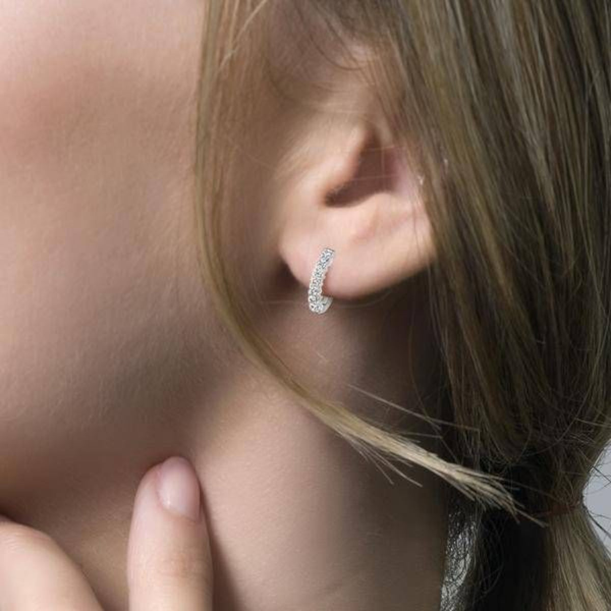 Creolen aus 585er Weißgold mit Zirkonia