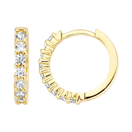 Creolen aus 585er Gold mit Pavé-Zirkonia 10,8 mm