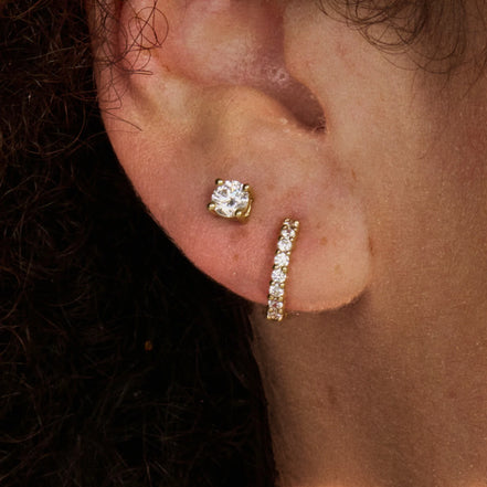 Creolen aus 585er Gold mit Pavé-Zirkonia 10,8 mm