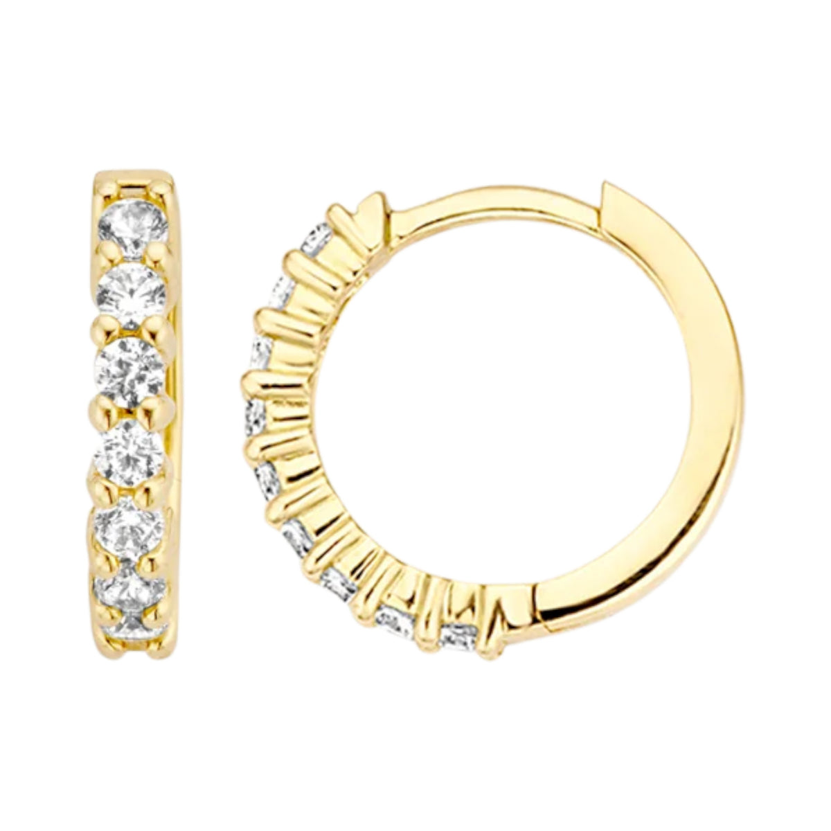 Creolen aus 585er Gold mit Pavé-Zirkonia 10,8 mm