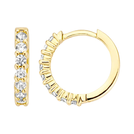 Creolen aus 585er Gold mit Pavé-Zirkonia 10,8 mm