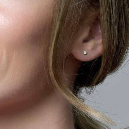 Ohrstecker aus 585er Weißgold mit Zirkonia 2,25 mm
