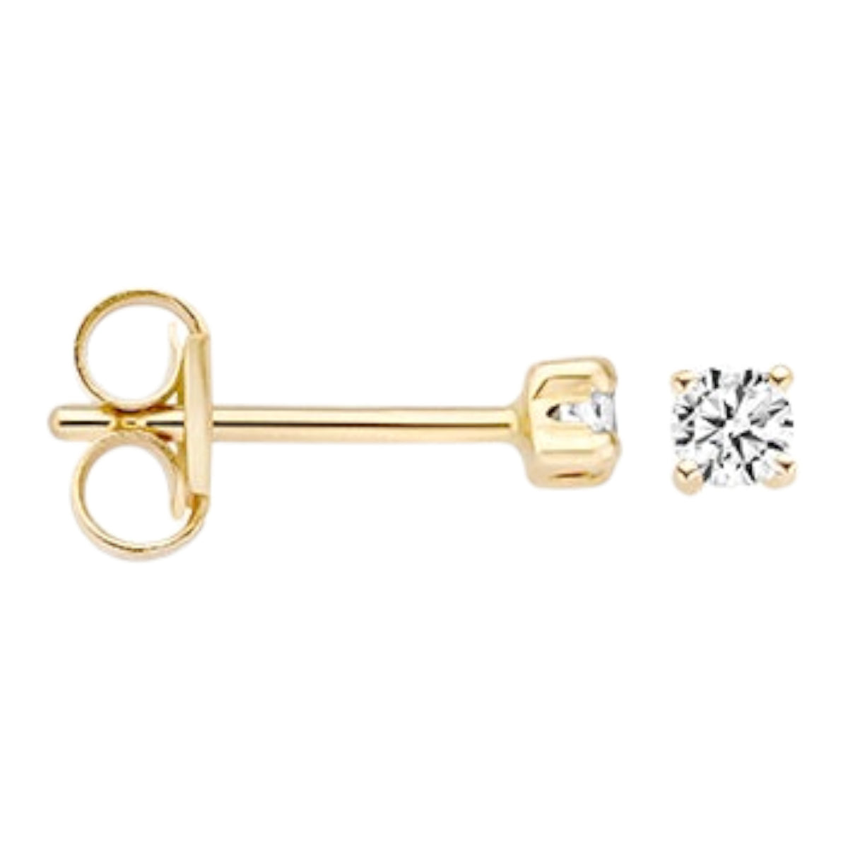 Ohrstecker aus 585er Gold mit Zirkonia 2,25 mm