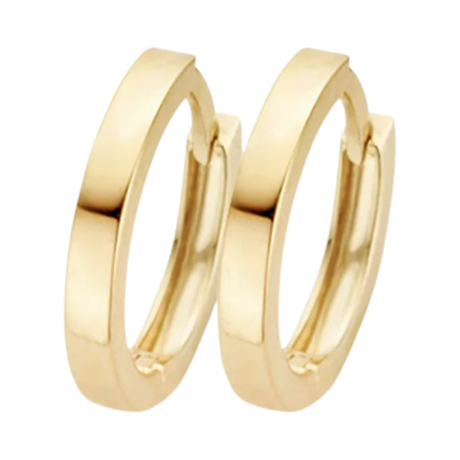 Creolen aus 585er Gold mit flacher Oberfläche 11,4 mm