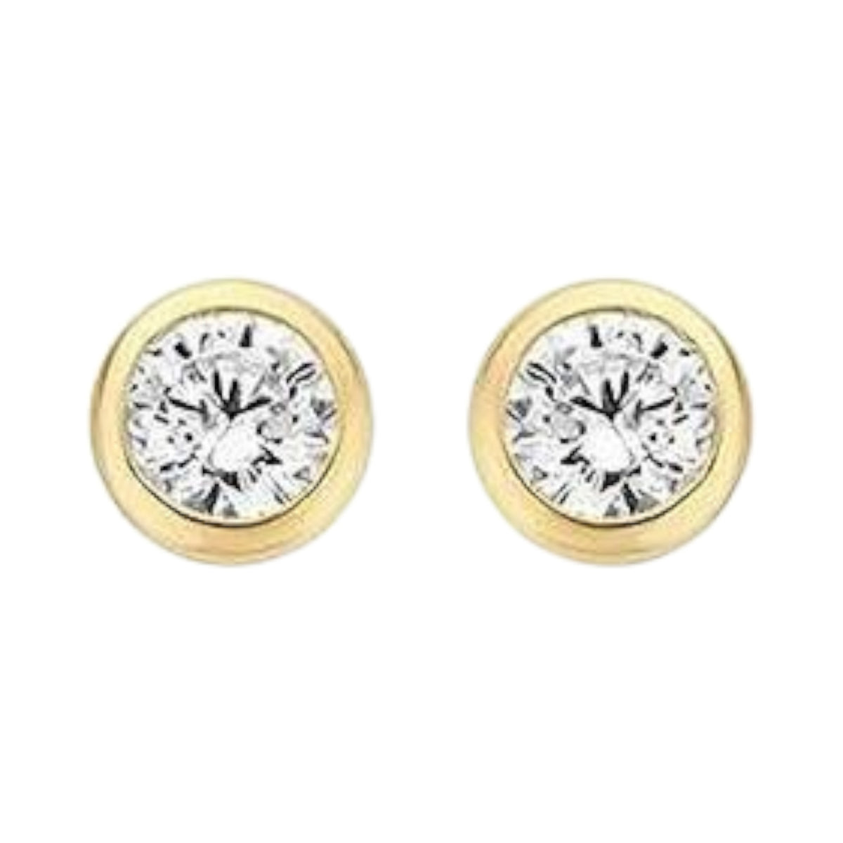 Runde Ohrstecker aus 585er Gold mit Zirkonia