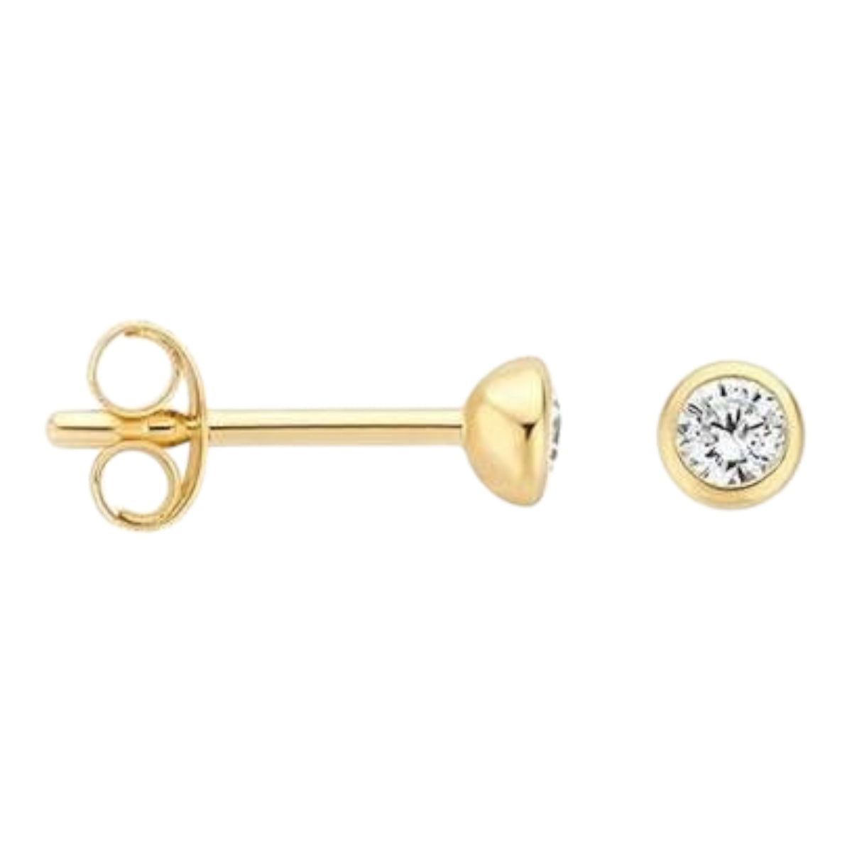 Runde Ohrstecker aus 585er Gold mit Zirkonia