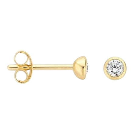 Runde Ohrstecker aus 585er Gold mit Zirkonia