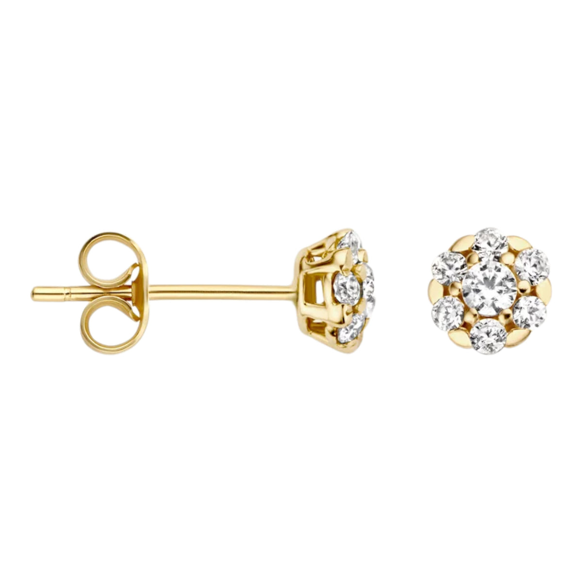 Ohrstecker aus 585er Gold mit mehreren Zirkonia 5,2 mm