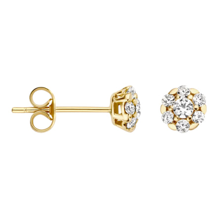 Ohrstecker aus 585er Gold mit mehreren Zirkonia 5,2 mm