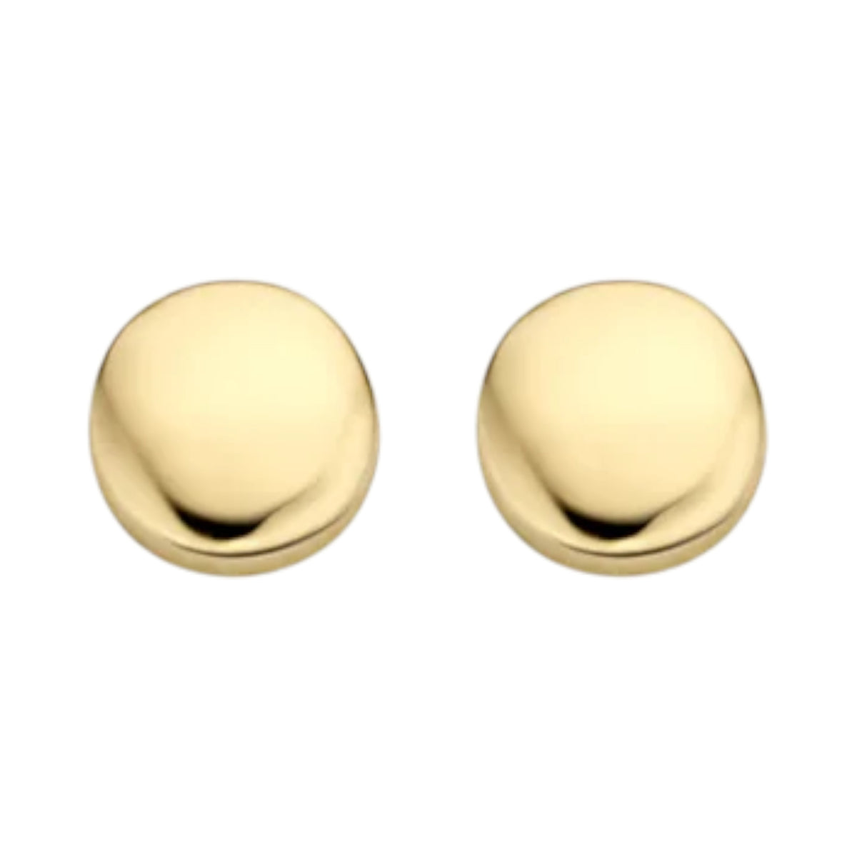 Runde Ohrstecker aus 585er Gold flach