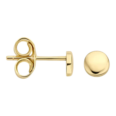 Runde Ohrstecker aus 585er Gold flach