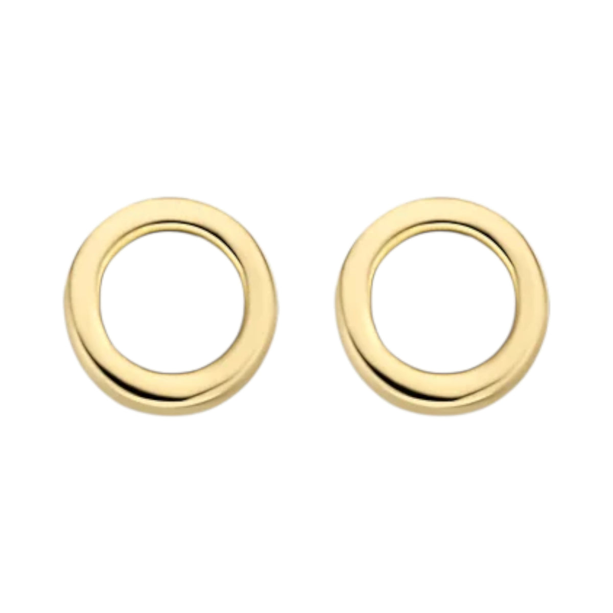Ringförmige Ohrstecker aus 585er Gold flach 4,6 mm