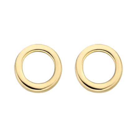 Ringförmige Ohrstecker aus 585er Gold flach 4,6 mm