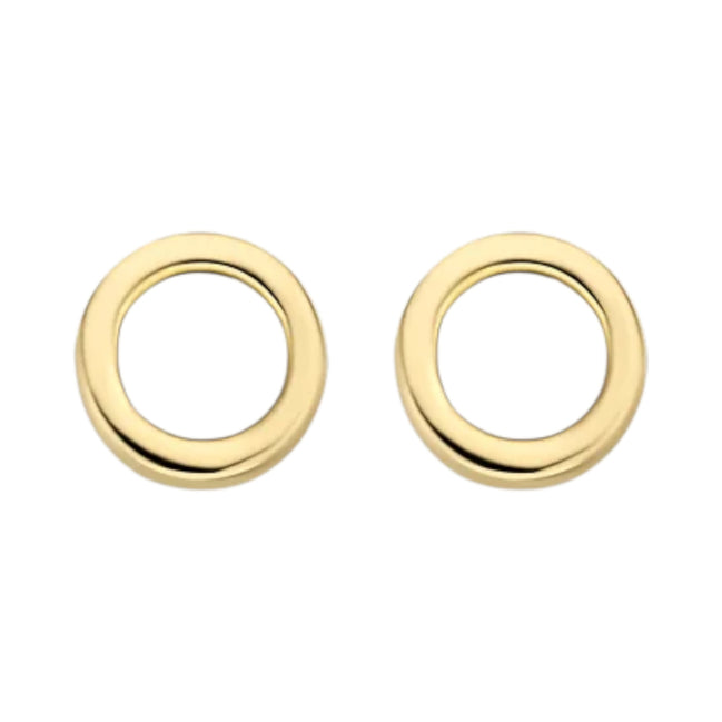 Ringförmige Ohrstecker aus 585er Gold flach 4,6 mm