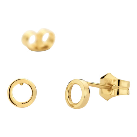 Ringförmige Ohrstecker aus 585er Gold flach 4,6 mm
