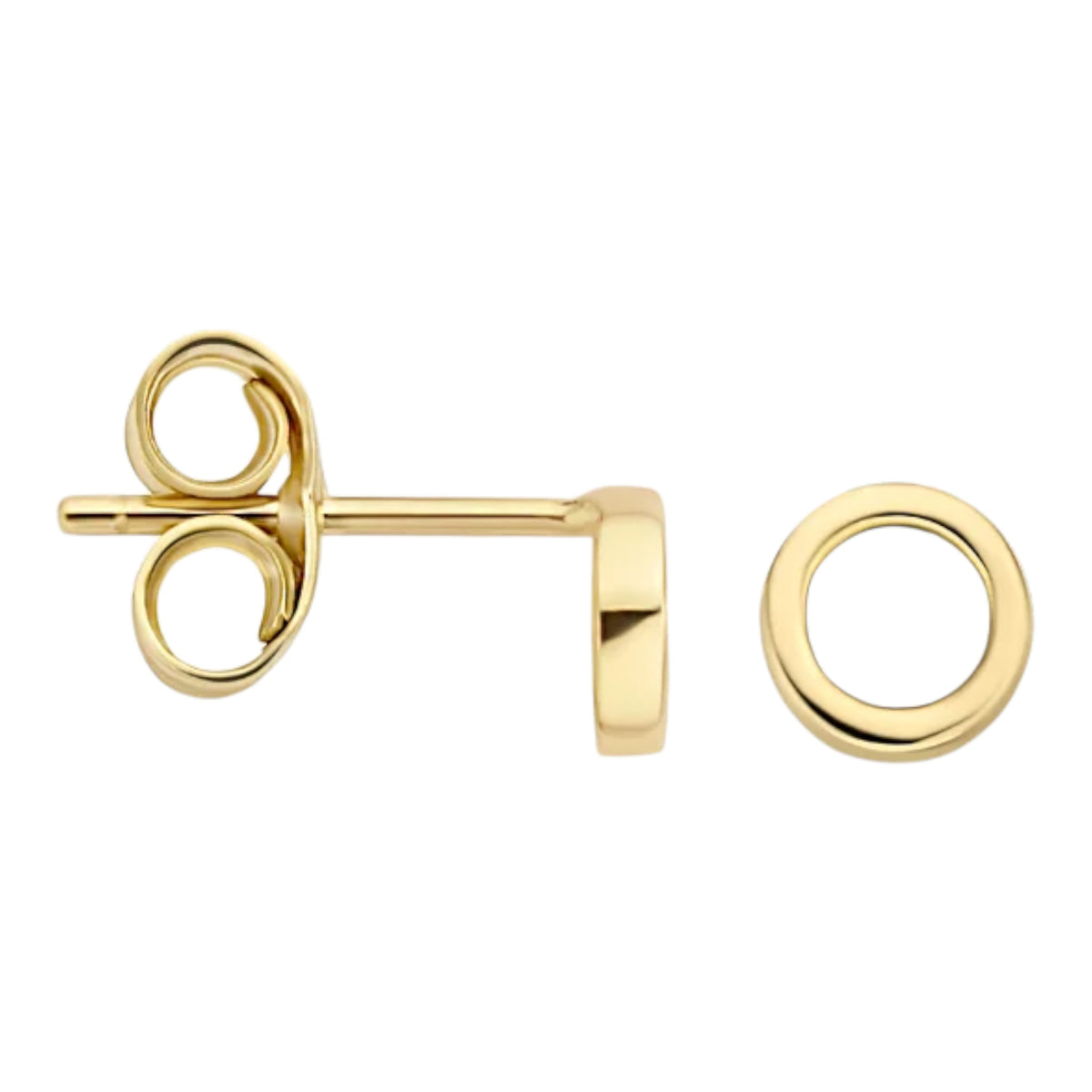 Ringförmige Ohrstecker aus 585er Gold flach 4,6 mm