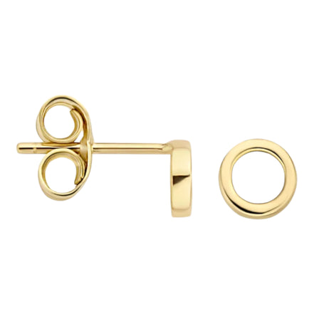 Ringförmige Ohrstecker aus 585er Gold flach 4,6 mm