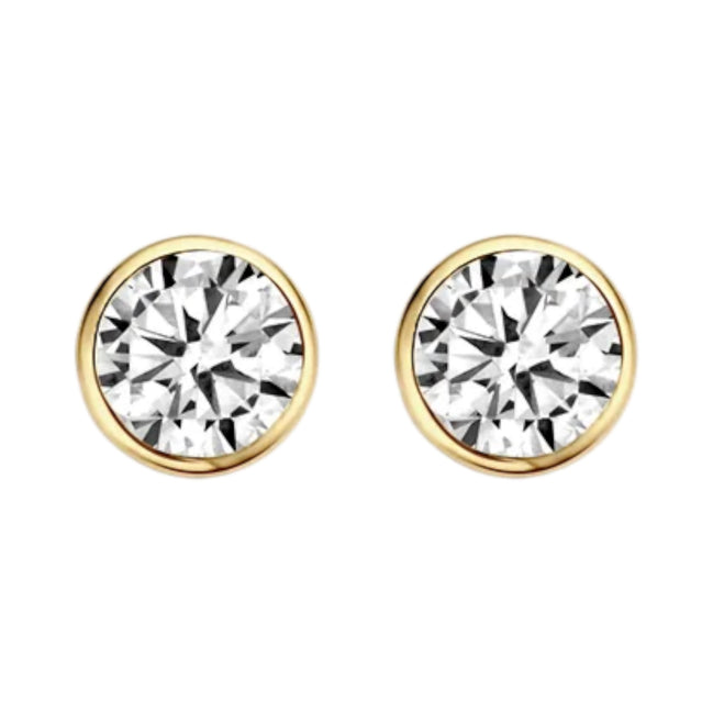 Ohrstecker aus 585er Gold mit Zirkonia 4,3 mm