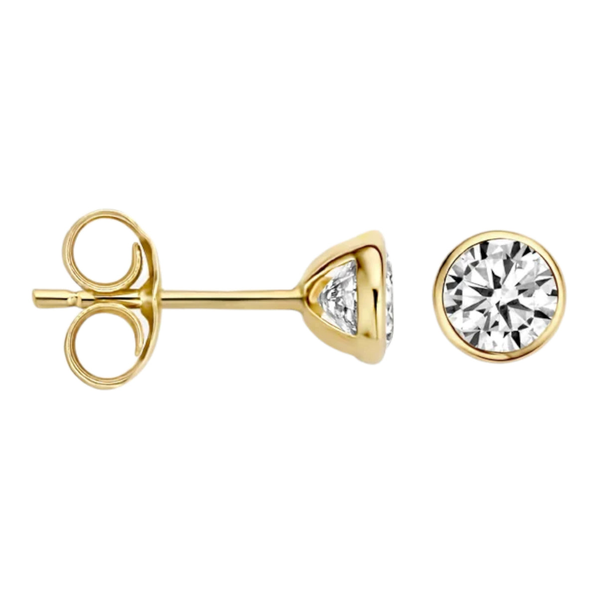 Ohrstecker aus 585er Gold mit Zirkonia 4,3 mm