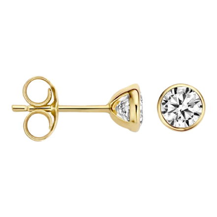 Ohrstecker aus 585er Gold mit Zirkonia 4,3 mm