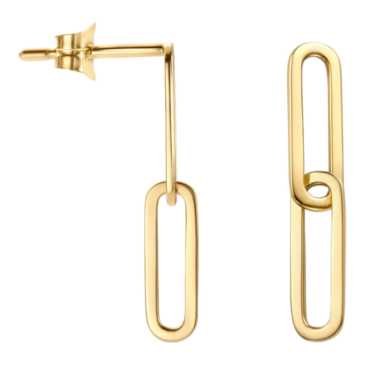 Ohrstecker aus 585er Gold mit 2 Kettengliedern