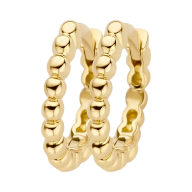 Creolen aus 585er Gold mit Kugeloptik 10,7 mm
