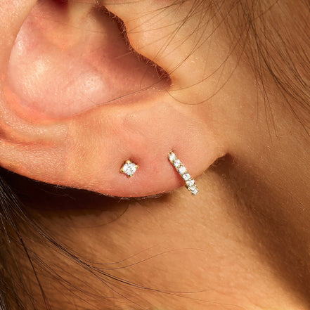 Creolen aus 585er Gold mit Pavé-Zirkonia 9,8 mm