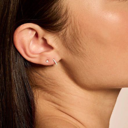 Creolen aus 585er Gold mit Pavé-Zirkonia 9,8 mm