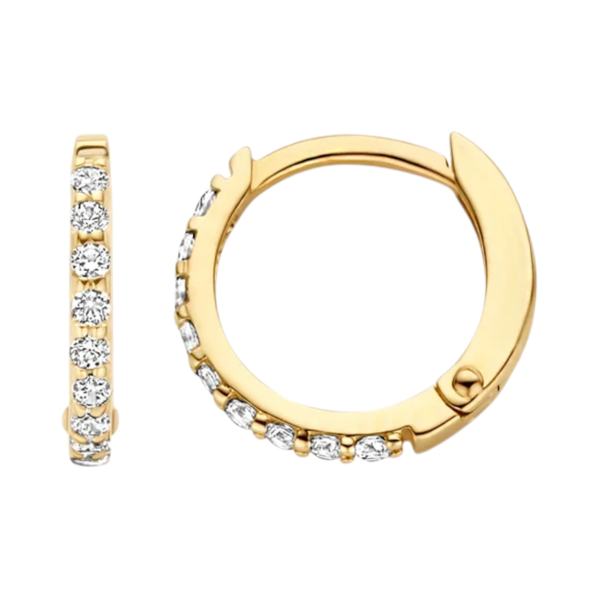 Creolen aus 585er Gold mit Pavé-Zirkonia 9,8 mm