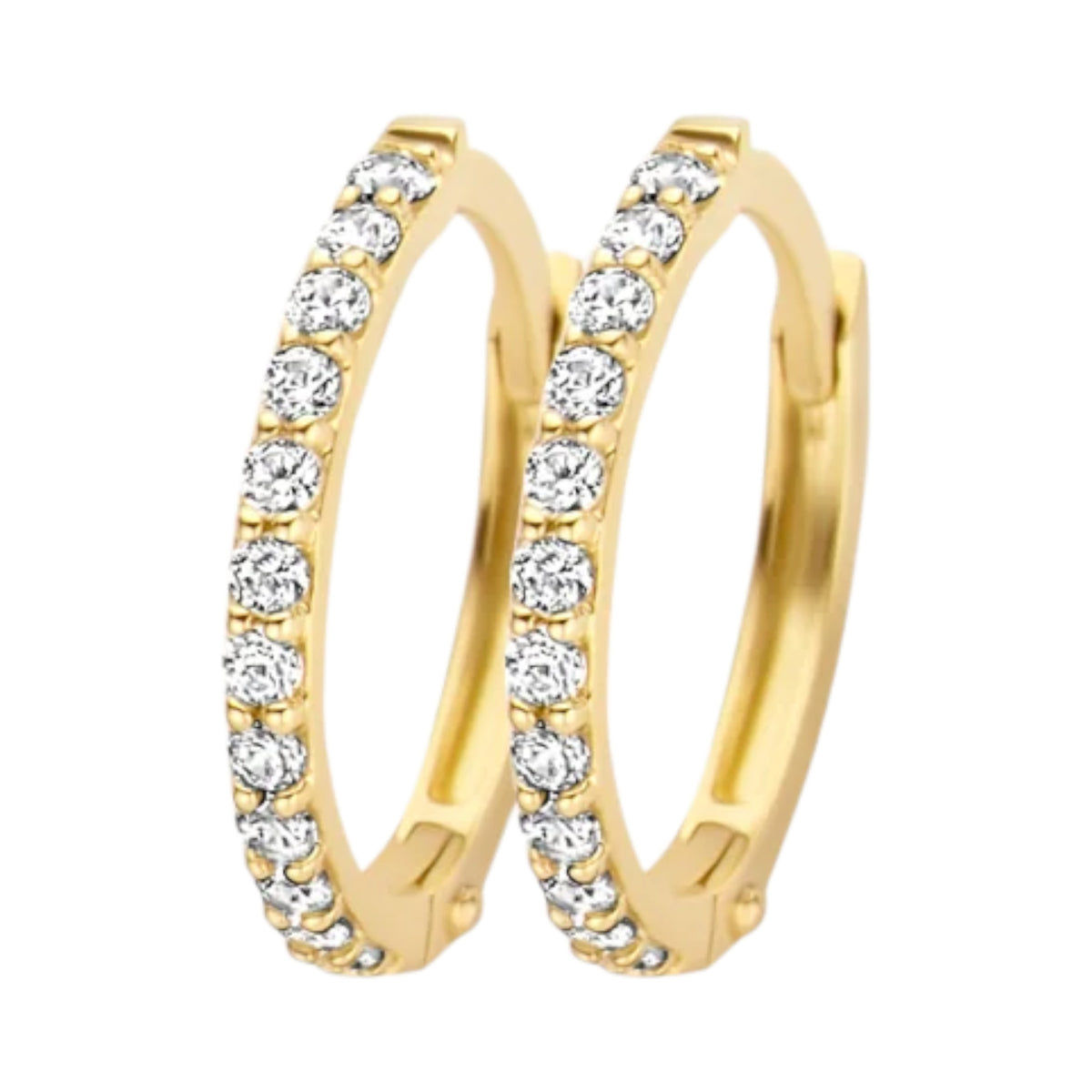 Creolen aus 585er Gold mit Pavé-Zirkonia 11,6 mm