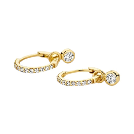 Creolen aus 585er Gold mit Pavé-Zirkonia 11,6 mm