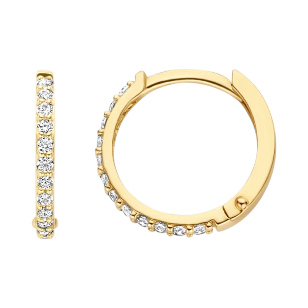 Creolen aus 585er Gold mit Pavé-Zirkonia 11,6 mm