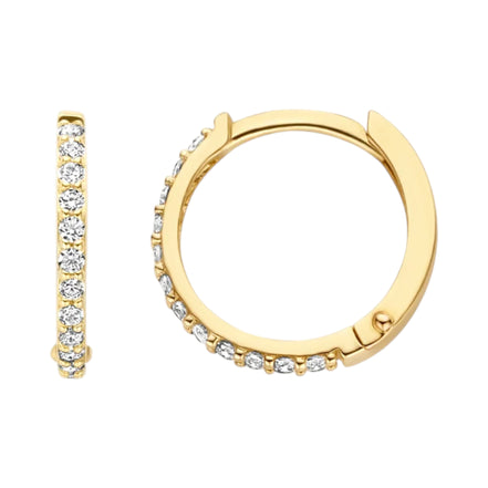 Creolen aus 585er Gold mit Pavé-Zirkonia 11,6 mm