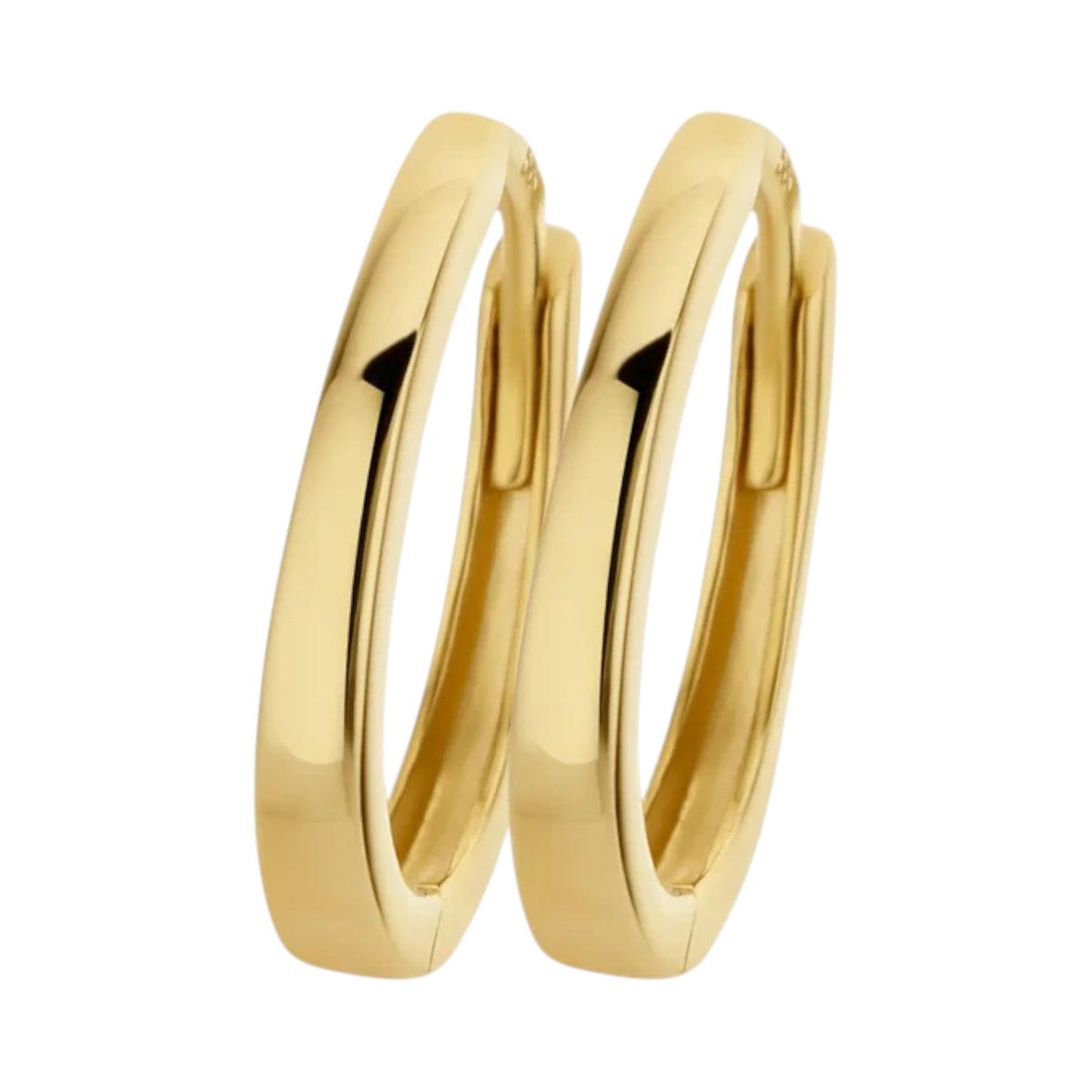 Ovale Creolen aus 585er Gold in konischem Design 16,6 mm